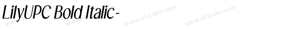 LilyUPC Bold Italic字体转换
